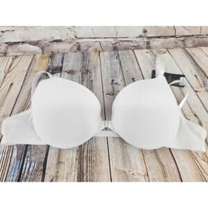 Front Clasp Bra Size 38AA NEW White Adjustable Push Up Bra